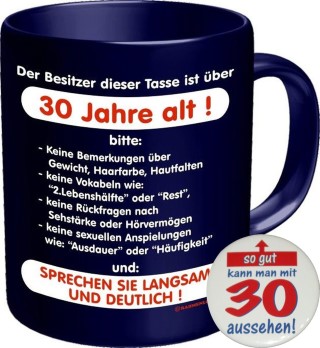 Lustige Tasse Zum 30 Geburtstag